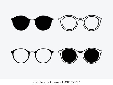 Set of glasses shapes, sunglasses