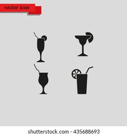Set of Glasses Silhouette.