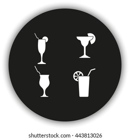 Set of Glasses Silhouette.