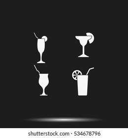 Set of Glasses Silhouette.