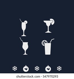 Set of Glasses Silhouette.