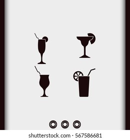 Set of Glasses Silhouette.
