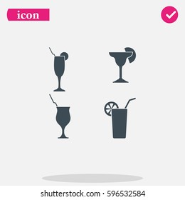 Set of Glasses Silhouette.