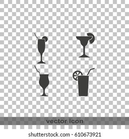 Set of Glasses Silhouette.