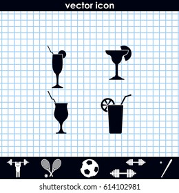 Set of Glasses Silhouette.