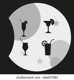 Set of Glasses Silhouette.
