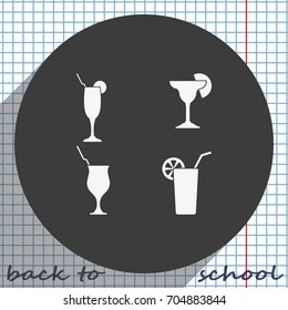 Set of Glasses Silhouette.