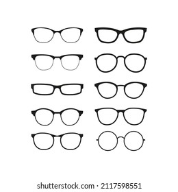 A set of glasses. Simple vector illustration on a white background.
