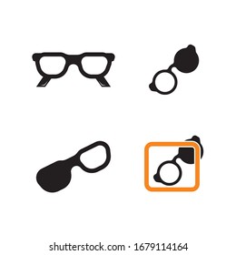 Set of Glasses symbol vector icon design template
