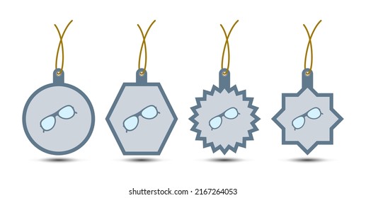 Set of Glasses tags with cord