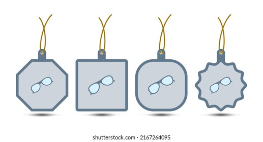 Set of Glasses tags with cord