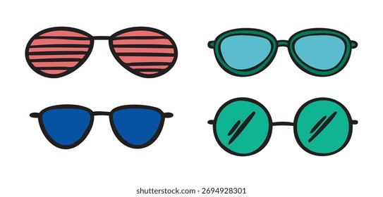 Conjunto de vasos varias Formas, dibujado a mano doodle. Ilustración vectorial.