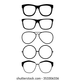 set of glasses vector