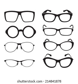 Set of glasses. Vector illustration