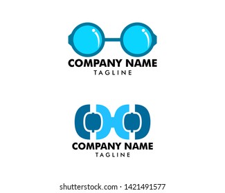 Set of Glasses Vector logo design elements