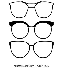 set of glasses vectors