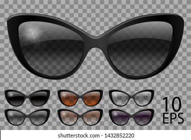 Set glasses.butterfly cat eye shape.transparent different color black  brown purple.sunglasses.3d graphics.unisex  women men