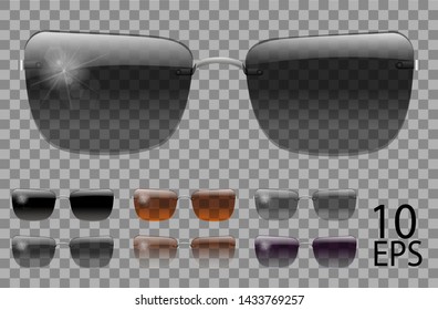 Set glasses.trapezoid shape.transparent different color black  brown purple.sunglasses.3d graphics.unisex  women men