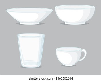Conjunto de ilustración de contenedor de vidrio