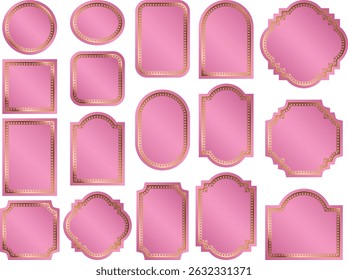 Set of glitter labels with frames