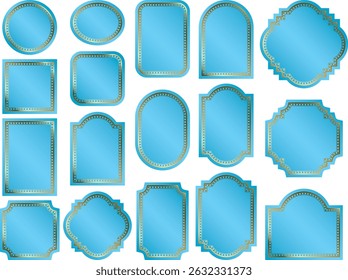 Set of glitter labels with frames