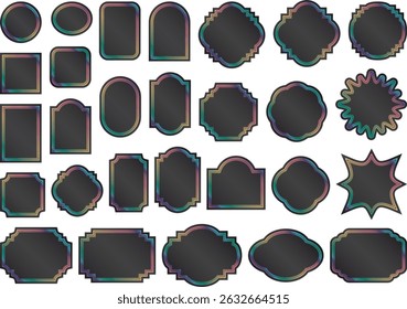 Set of glitter labels with frames