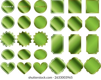 Set of glitter labels with frames