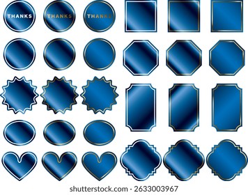 Set of glitter labels with frames