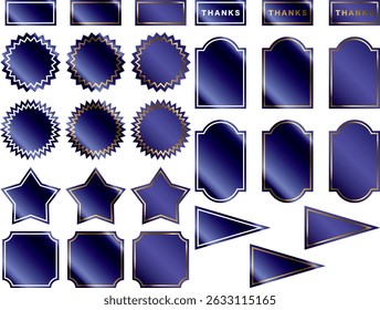 Set of glitter labels with frames