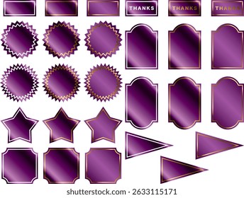 Set of glitter labels with frames