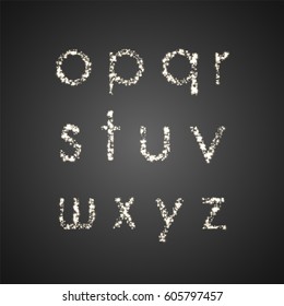 Set of glittering lowercase alphabetic letters