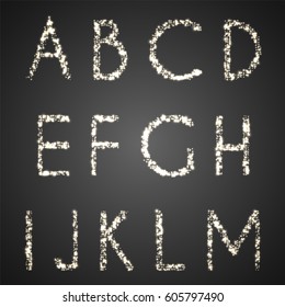 Set of glittering uppercase alphabetic letters