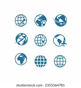 set of global communication vector illustration