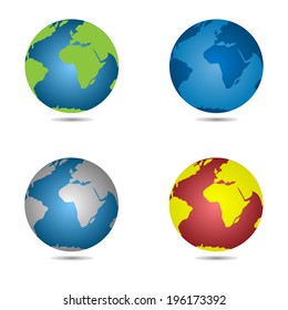 Set of globe icon on the white background. Vector.