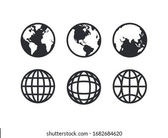 Set of Globe icon symbol vector