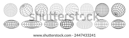 Set Of Globe Icon Vector Design. Collection Of Planet Earth World Signs. Website Url Symbol. Streetwear Graphic Element.