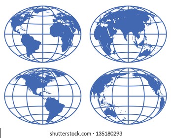 Set Of The Globe Icons