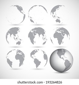 Set of globe icons vector illustration