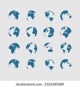 set of globe logo vector icon