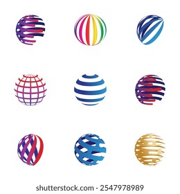 Um conjunto de logotipos de vetor Globe