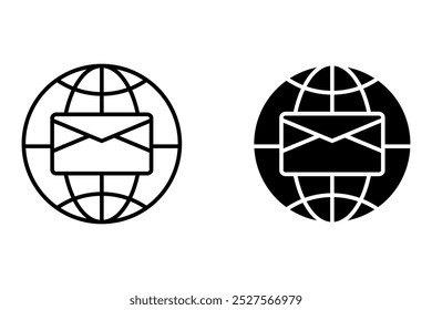 Set Globe World Website Webpage Page Homepage Email Social Media IG Contact Phone Icon Symbol Vector.