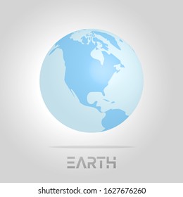 set globes Earth realistic world. Vector 3d illustration