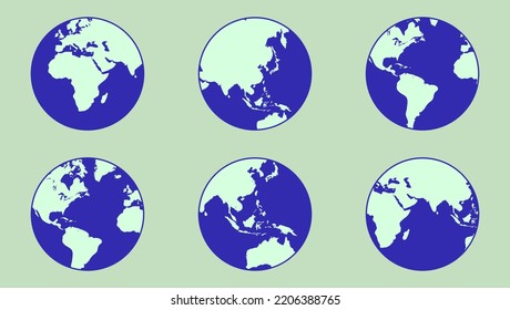 Set Of Globus Icons Vector illustration art