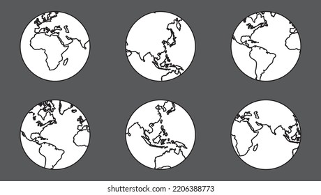 Set Of Globus Icons Vector illustration art