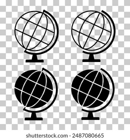 Set of Globus map icon, Earth sign globe symbol, website design concept vector illustration .