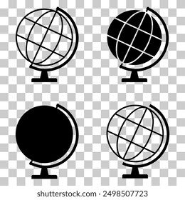 Set of Globus map icon, Earth sign globe symbol, website design concept vector illustration .