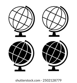 Set of Globus map icon, Earth sign globe symbol, website design concept vector illustration .