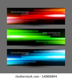 Set of glossy banners. Abstract illustration