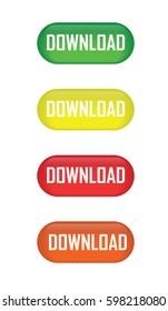 Set of glossy button download icons for your design