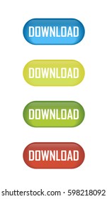 Set of glossy button download icons for your design